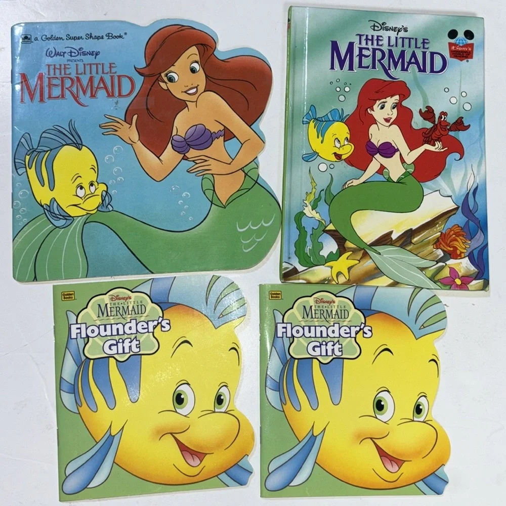 THE LITTLE MERMAID BOOK COLLECTION VINTAGE 90s Disney Flounders Gift
